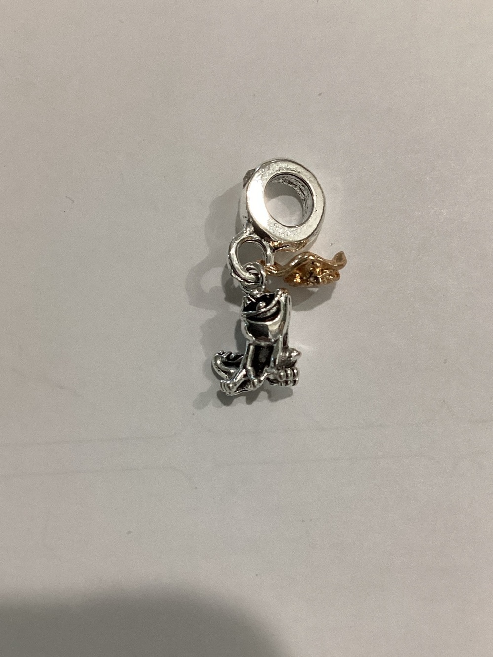 Sterling Silver frog & Gold Dangle‎ Charm